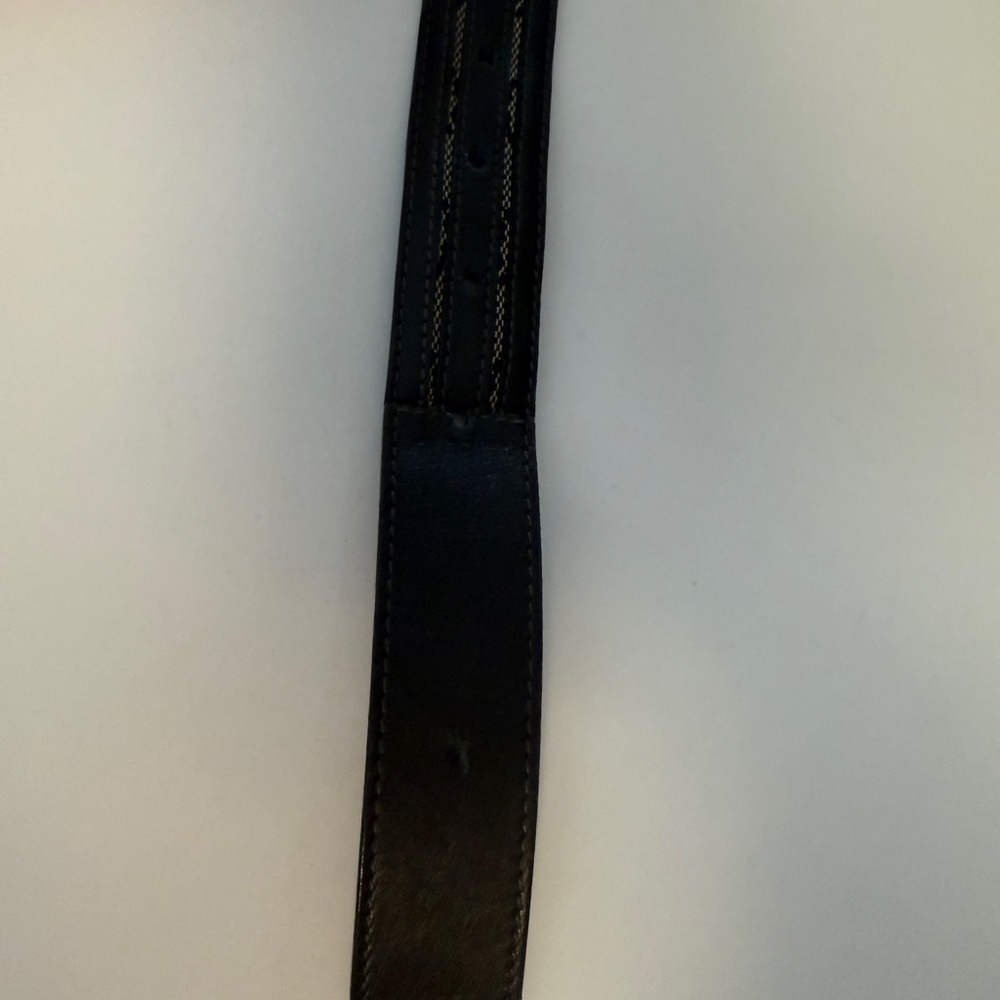 GUCCI GG Blue Canvas Leather Vintage Made in Italy Belt Only No Buckle - Picture 4 of 8